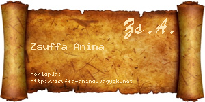 Zsuffa Anina névjegykártya